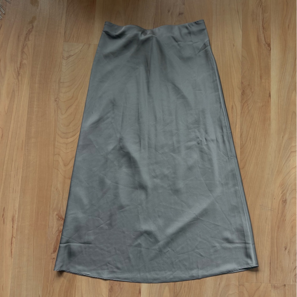 J. Crew Grey Satin Skirt